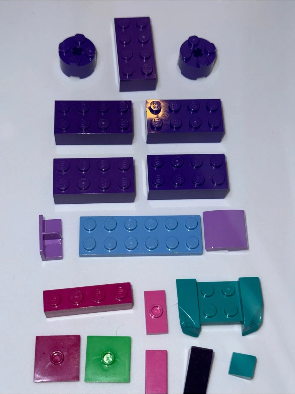 LEGO 18 bright color MISC blocks planks pieces parts lot